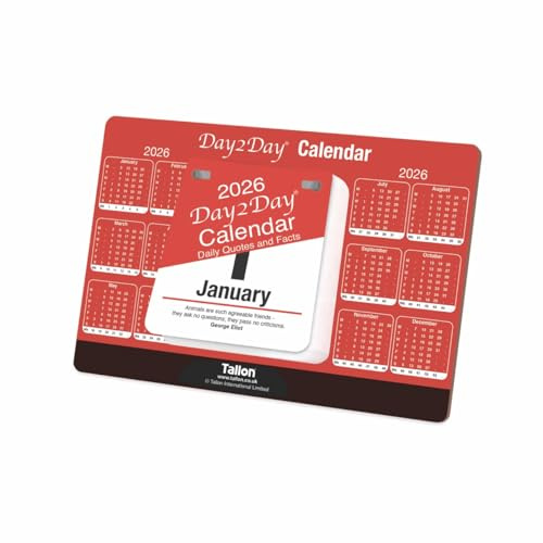 2026 Day To Day Desk Top Stand Up Tear Off Block Calendar - Daily Quotes & Facts