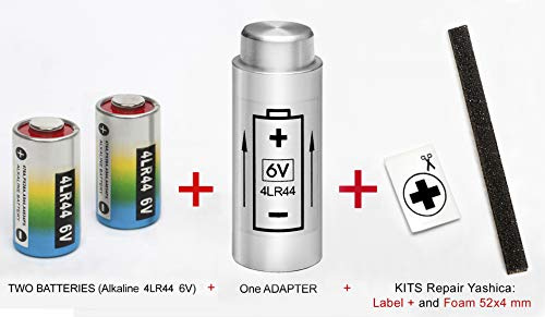 ADAPTER + TWO BATTERIES : FOR YASHICA ELECTRO 35 (G, GL, GS, GT, GSN, GTN) AX SLR and MG-1 (PX32 to 4LR44)
