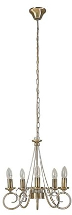 Lindby Kronleuchter Marnia (Retro, Vintage Antik) in Bronze aus Metall (5 flammig E14) - Pendelleuchte Hängelampe Lüster Lampe Deckenleuchte Deckenlampe Wohnzimmerleuchte