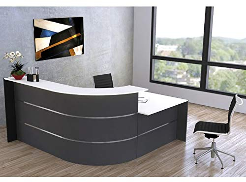 Bari kleine L-Theke für Büro & Praxis/mit Beratungsplatz/Anthrazit