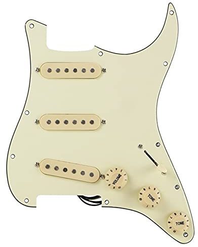 Geladenes Schlagbrett 3plisch-Creme geladene vorverdrahtete Gitarre-Pickguard mit einzelnen Spulen-Pickups Keramikmagnet für Stratocaster-E-Gitarren-Teile Vorverdrahtetes geladenes Schlagbrett