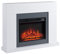 HOMCOM Electric Fireplace Suite with Remote Control, 2000W Freestanding Fireplace Heater with LED Flame Effect, Overheat Protection, 7-Day Programmable Timer, White