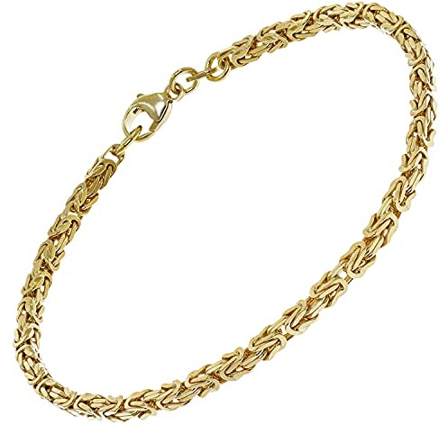 trendor Armband Königskette Silber 925 Vergoldet Breite 2,8 mm 51560 | Silber-Armband Damen und Herren, Silberschmuck goldplattiert, Armschmuck Silber, Armband Sterlingsilber, Königsketten-Armband