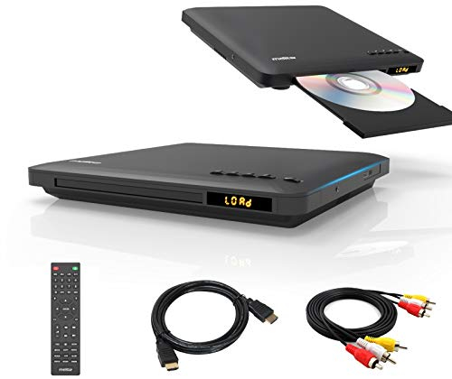 DVD-Player für TV mit HDMI RCA Ausgang, All Region DVD Player mit Speicherwiedergabe, HD 1080P-Upscaling, USB-Eingang, integriertes NTSC/PAL-System, HDMI-Cinch-Kabel und Fernbedienung im Lieferumfang