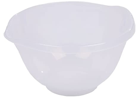 MK Home Textile Large Mixing Bowls Soft Grip Clear Plastic Mixing Bowl Microwave and Dishwasher Safe, Compact Stackable 2 Liter, 4Liter, 7 Liter Capacity (4 Liter), MB-21