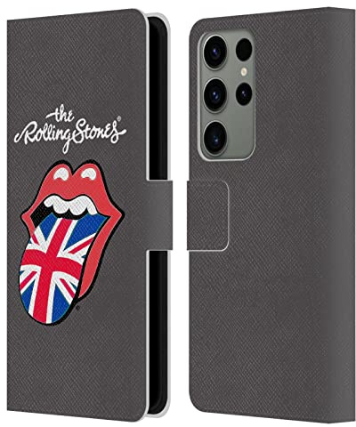 Head Case Designs Officially Licensed The Rolling Stones United Kingdom International Licks 1 Leather Wallet Case Compatible with Samsung Galaxy S23 Ultra 5G