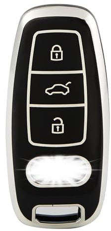 OFFCURVE Schlüsselhülle für Audi A6 A7 A8 S6 S7 S8 Q8 RS6 RS7 SQ8 E-tron GT | TPU autoschlüssel hülle für Audi 3-Tasten-Smartkey. Kompatibel mit Audi A6 A7 A8 S6 S7 S8 Q8 RS6 RS7 SQ8 E-tron GT.