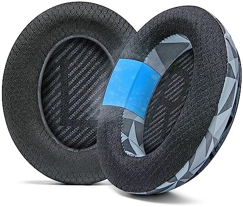 WC Freeze QC35 - Cooling Gel Ear Pads for Bose QuietComfort 35 & 35ii | Made by Wicked Cushions | Breathable Sports Fabric, Extra Thick & Cooler for Longer | Geo Grey
