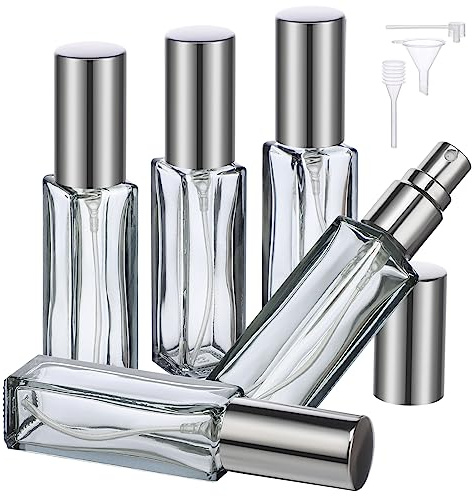 Segbeauty Parfüm Abfüller, Parfum Zerstäuber für Unterwegs 10ml, 5 Stück Perfume Travel Bottle, Parfümzerstäuber Nachfüllbar, Zerstäuber Parfüm Glas für Datum, Party, Arbeit (Rauchgrau)