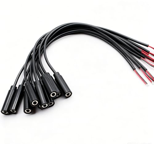 VISSQH 10Pcs 3,5mm Buchse zum blanken Draht mit offenem Ende TS 2-polige Mono-1/8-Zoll-zum löten3,5-mm-Klinkenstecker Audiokabelersatz for Repairing Audio Kopfhörer Cables(30cm)
