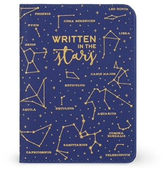 Legami - Blauer Reisepasshalter, Passport Holder Brieftasche für Reisen, Reisepasshülle, 1 Passtasche, 4 Kartenfächer, RFID-Schutz, 10,5 x 14 x 1 cm, Theme Stars, blau, S, Casual
