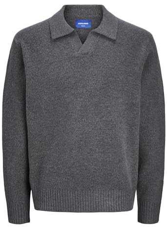 JACK&JONES JOROLLIE Knit LS Polo, järngrind, M