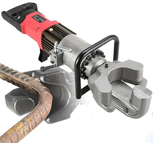 ZHIXUMM Elektrische Hydraulische Bewehrungsbiegemaschine, 1300 W Hydraulische Bewehrungsbiegemaschine, 4–22 Mm Bewehrungsbiegewerkzeug, Biegewinkel 0–90 Grad
