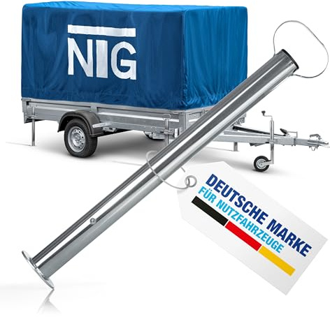 NTG Anhängerstütze 600 mm - 300 kg verzinkter Stahl höhenverstellbar | Stütze Durchmesser 48 mm für PKW-Anhänger und Wohnwagen - witterungsbeständig - Anhänger-Stütze mit Griff 1 Stück