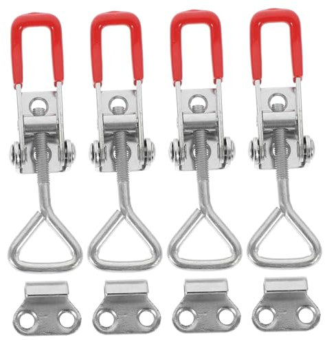 NIYANGLE Sturdy Material Heavy Duty Toggle Clamp Latch 4 Inches Adjustable for Box Industrial Door Quick Release Hasp Clamp Set of 4