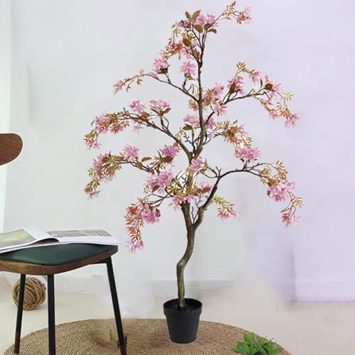 SDFVSDF Kunstpflanze Künstlicher Baum Begonie Begonie Pflanze im Topf, realistische Seidenblumen Kunstpflanzen Bonsai Baum, 65/100/140/160 cm groß Kunstpflanze Dekor für Veranda(H140cm/55in/4.6ft)