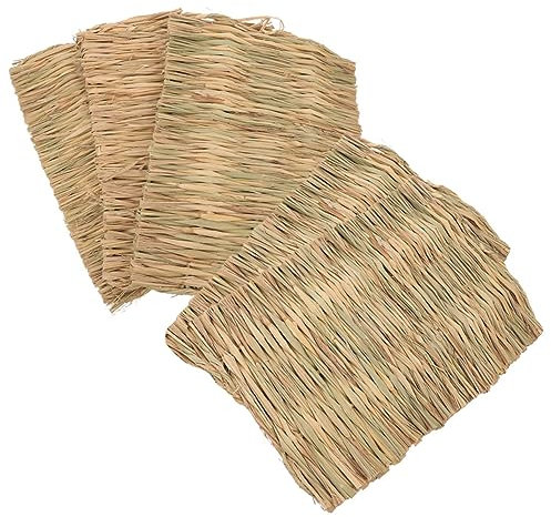 BELLIFFY 5stücke Woven Bunny Mat Für Kleintiere Natürliche Grasmatte Für Kaninchen Hamster Meerschweinchen Und Vögel Sicheres Ungiftiges Kau Und Schlafspielzeug Für Gesunde Zähne Und