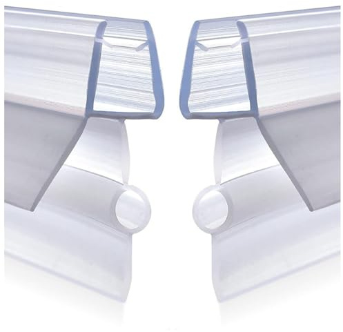 Duschdichtung 2 x 100cm für Glastüren 4mm bis 12mm Ersatzdichtung Transparent Wasserdicht mit 15mm Lippen (6mm)