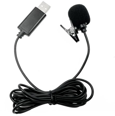 NKBSDKM Microphone Cravate USB Omnidirectionnel Filaire Plug & Play pour Ordinateur PC Portable 2M