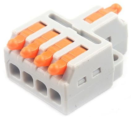 JOYELEC 13 Stück Verbindungsklemmen,D1-4 Schnellanschlussklemme Kabelverbinder,Kompakten Steckklemmen 1 Eingänge/4 Ausgänge, Kabel 0.08-2.5(4.0) mm²,250V,32A Leiter Klemme