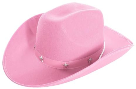 Eurovision Rosa Cowboyhüte - 3 Stück Filz Cowgirl Hüte mit Stern - Fun Wild West Verkleidung Zubehör für Junggesellinnenabschiede, Festivals, Events & Gruppenkostüme