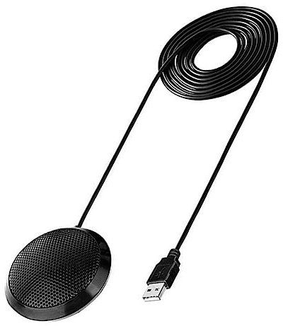 Garneck USB Kondensatormikrofon mit Metallgehäuse für Computer und Notebook | Rundes Design, Klare Sprachaufnahme, 48 Khz 16 Bit, Schwarz, für Videokonferenzen und Gaming