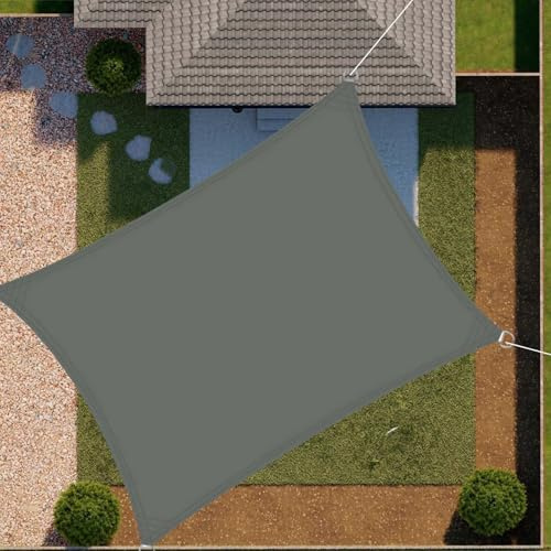 SRHIMEOS 4x5m Vela Ombreggiante Impermeabile E Resistente, Tende a Vela Parasole Esterno con Protezione UV, Rettangolare Telo Ombreggiante da Giardino, Terrazza, Cortile O Balcone