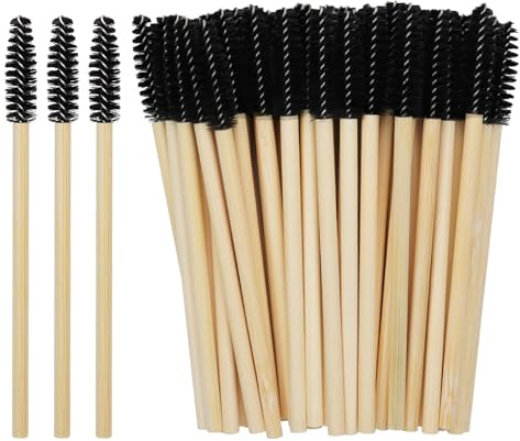 50 Pcs Eyelash Spoolies, Eyelash Brush, Black Disposable Eyelash Brushes