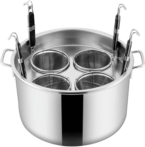 MRKU Olla para Pasta de Acero Inoxidable con colador, Juego para cocinar ñoquis de Verduras para el hogar, Utensilios para Pasta