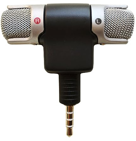 Microfono registratore portatile con jack da 3,5 mm per cellulare, PC, laptop