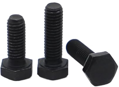 5 pezzi M5 M6 Nero Grado 8.8 Acciaio legato Filettatura metrica Vite a testa esagonale esterna Bullone(20mm,M6 5pcs)