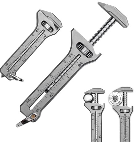 Titaner Compact Titanium Multitool - EDC Adjustable Wrench with Bottle Opener, Nail Puller, Caliper & Phone Stand for Everyday Carry, Outdoor & Home Use