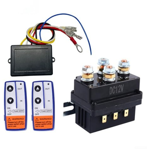 Contacteur à distance pour treuil 12 V 500 A avec relais solénoïde à distance double pour véhicules utilitaires, tracteurs de jardin et tondeuses à gazon