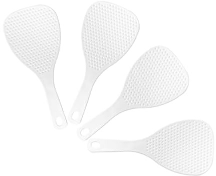 Healifty 4 pezzi Paletta Cucchiaio per Riso Antiadente con Design Verticale Compatto Spatola Versatile per Purè Sushi e Zuppe Utensili da Cucina Facili da Appendere e Usare