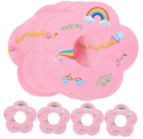 EPIGEIST 100pcs Rainbow Paper Ice Cream Cone Holders Drip-Resistant Popsicles Catcher Lightweight Portable for Travel Fits Various Cone Stylish Decorative Design Prevents Messy Spills