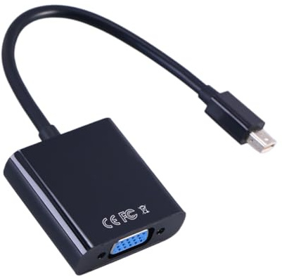 BAZEITFLOW Adaptateur Mini Displayport vers Vga sans Alimentation Externe Convertisseur Vidéo Full HD Support Multi-Affichage pour Moniteurs Projecteurs et PC