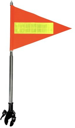 Gralara Bandera de Bicicleta con asta, de Alta Visibilidad, versátil, para carritos de Golf, Reflectante de Doble Cara, para Mayores, Resistente a