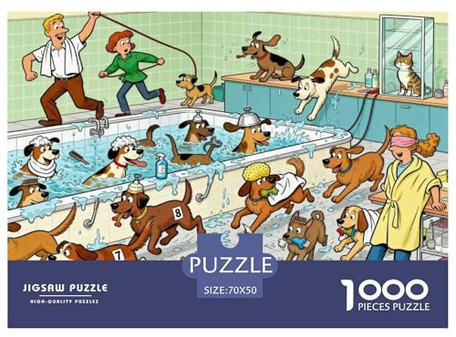 Pet Shop Area lavaggio cani Puzzle in Legno Impermeabile DIY Puzzles Da 1000 Pezzi Regali Per Adulti Impossibili Giochi Educativi
