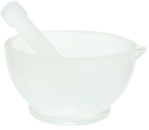 IMIKEYA Mortero de Vidrio 90mm con Varilla de Amolar, Triturador de Medicamentos Multifuncional para Laboratorio y Cocina, Tazón Práctico para Molienda de Especias y Estilo Aleatorio