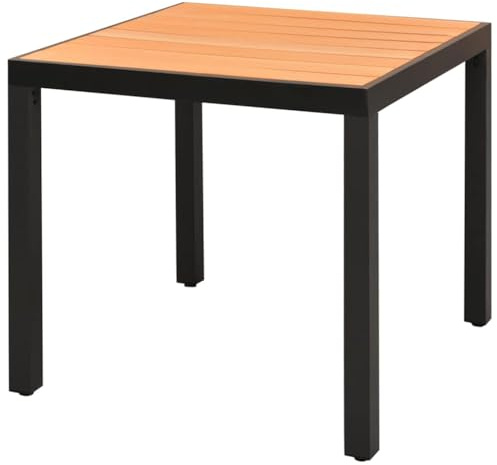Outdoor Garden Dining Table 31.5 Inch Square Patio Table with Aluminum Frame and WPC Top, Weather-Resistant Modern Backyard Furniture for 4