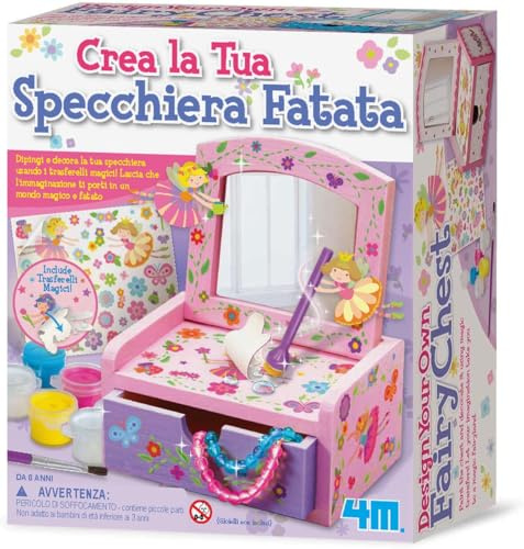 4M Paint Your Own Fairy Mirror Chest, Pink and Purple