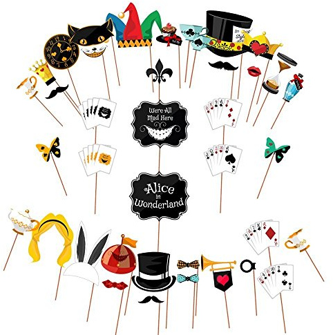 ASVP Shop Accesorios de fiesta - Carteles para la fiesta del té de los sombrereros locos - paquete enorme - suministros para fiestas [Mezclado]