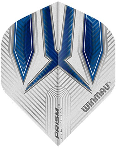 WINMAU Prism Alpha Blue & White Extra Dicke Dart Flights - 1 Sätze pro Packung (3 Flights insgesamt)