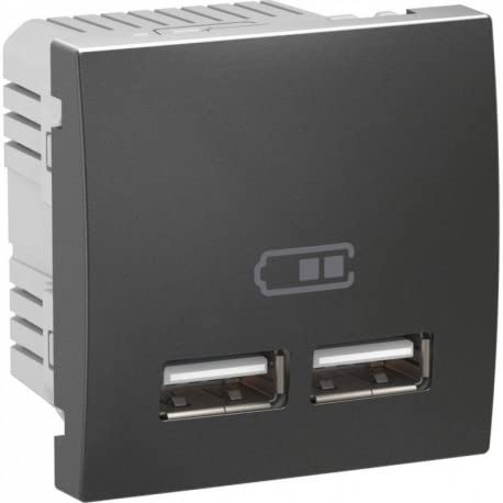 Schneider Electric MGU3.418.12 Chargeur double USB 2.1 A Graphite