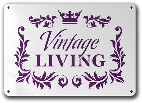 Schablone Vintage Living Schriftzug Krone - BO87
