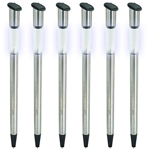 6er Set Solar LED Lampe Edelstahl 70cm Solarleuchte Garten Leuchte Solarlampe Gartenleuchte Gartenlampe Wegleuchte Mit Erdspieß