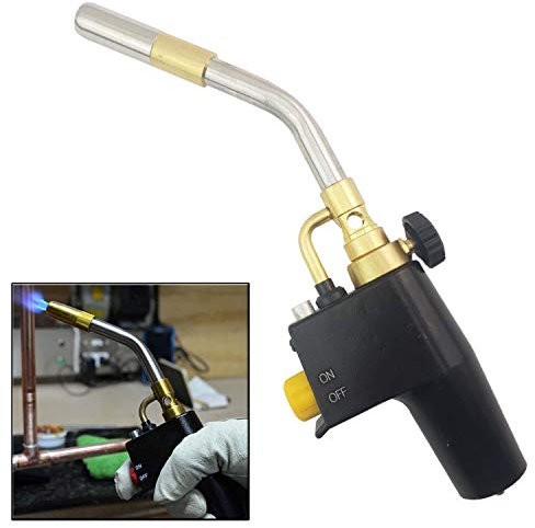 Greenfields® Heavy Duty Plumbing Soldering Brazing Blow Torch with Piezo Ignition Suitable for Use with Mapp or Propane Gas Professional Performance Even Works Upside Down