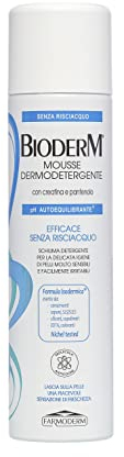 BioDerm Mousse Dermodetergente Pelli Delicate Igienizzante Senza Risciacquo - per il Corpo per Pelli Sensibili, Asfittiche e Irritabili - Detergente Adulti Allettati e Incontinenti