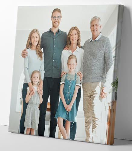 Hippowarehouse Personalised Canvas Photo Text Prints custom image Framed Custom Photo Gifts for Special Occasions Gift mum dad Fathers Day Mothers Day Present 21cmx21cm 8''x8''