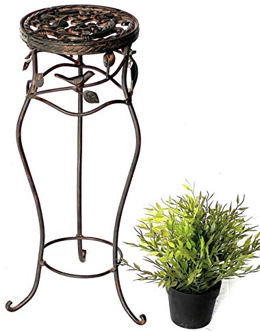 DanDiBo Sgabello per fiori in metallo nero, rotondo, altezza 52 cm, supporto per fiori 18215, colonna di fiori antico, supporto per piante, stile vintage, altezza 52 cm, diametro 19 cm